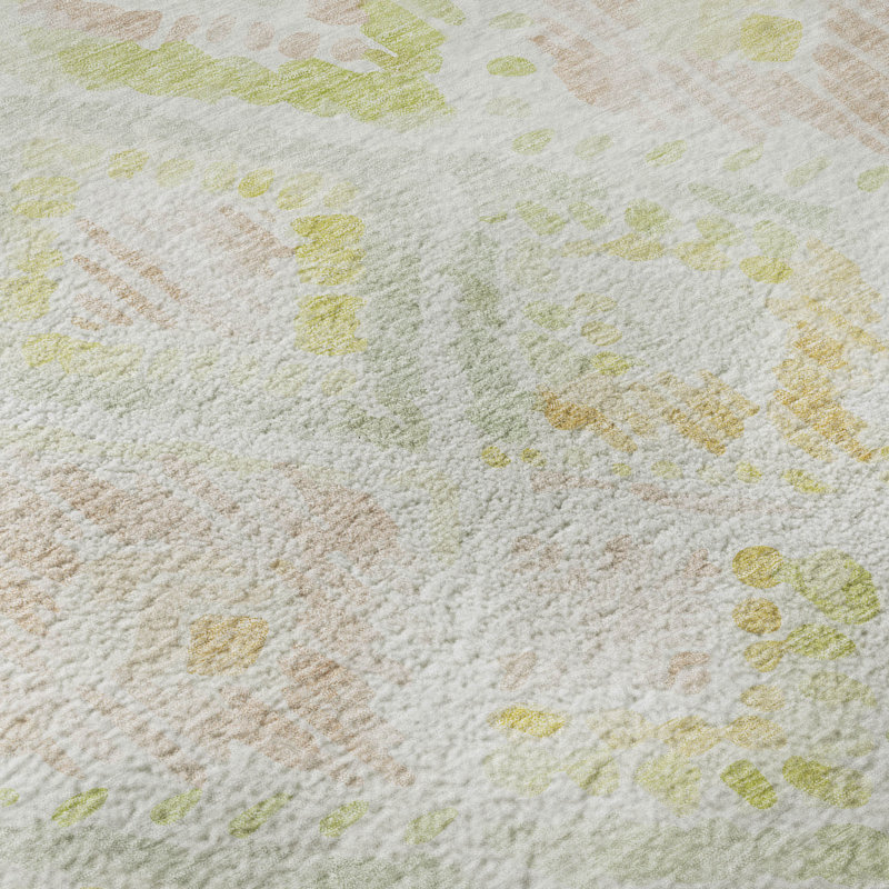 Tapis géométrique Premium lavable à la machine AMF1088, Rectangle 1 pi 8 po x 2 pi 6 po