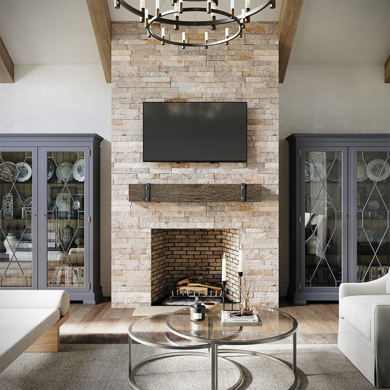 Thermastone Concrete Fireplace Mantel Shelf | Banded Style, 72"