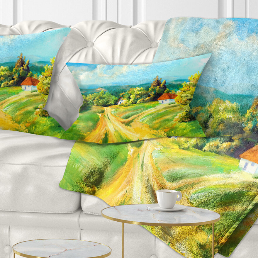 DesignArt Landscape Reversible Throw Pillow | Wayfair