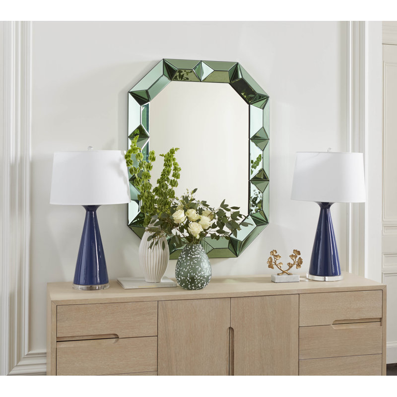 Romano Octagon Wall Mirror, Emerald Green