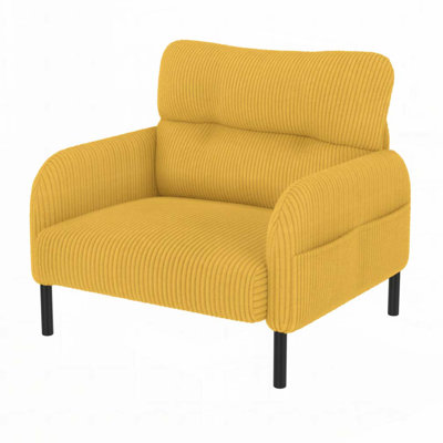 Corduroy Fabric Accent Armchair