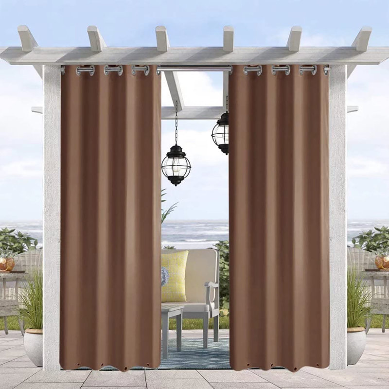 Archbold Outdoor Blackout Curtain Single Panel, 50" W x 96" L, Taupe Grey