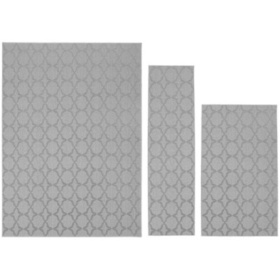 Ensemble de tapis touffetés à motif géométrique argenté togut