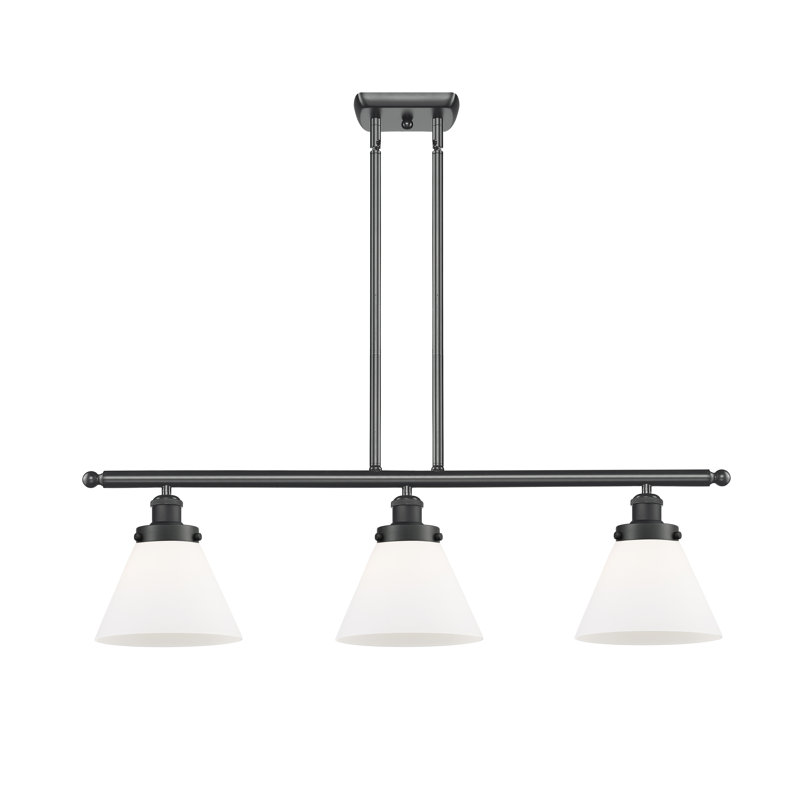 Gwinnett 3 - Light Kitchen Island Pendant, Matte Black, Matte White, No Bulb Included