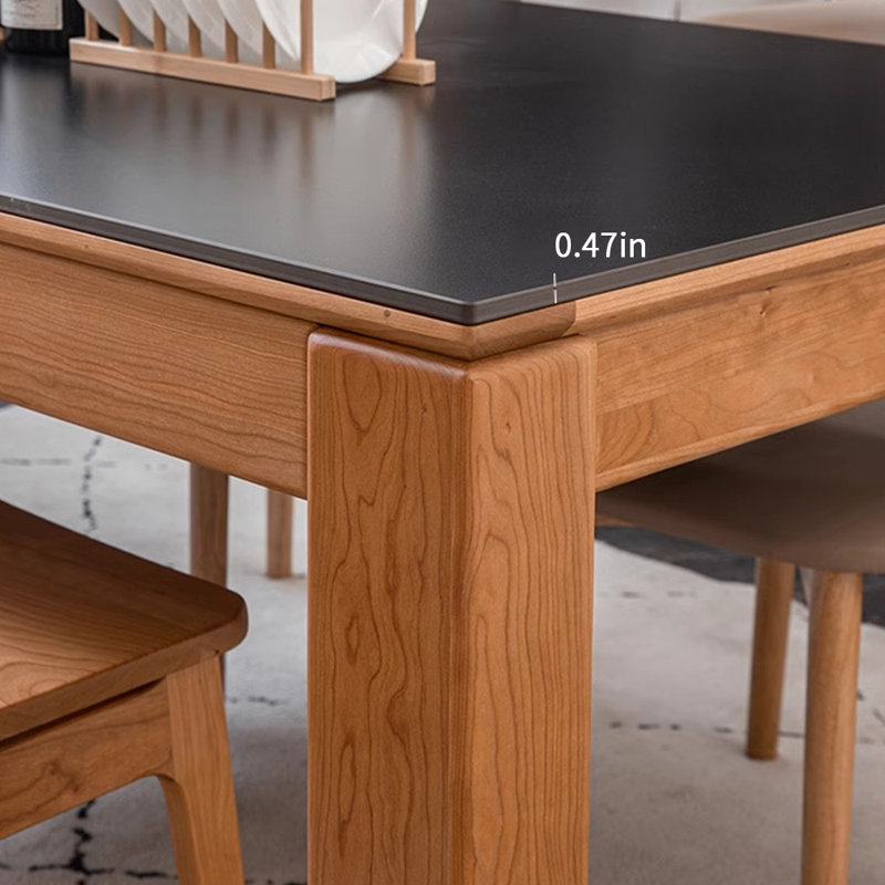 Table de salle à manger Rock, Noir, noir, noir, noir, H 29,52 po x L 62,99 po x l 33,46 po