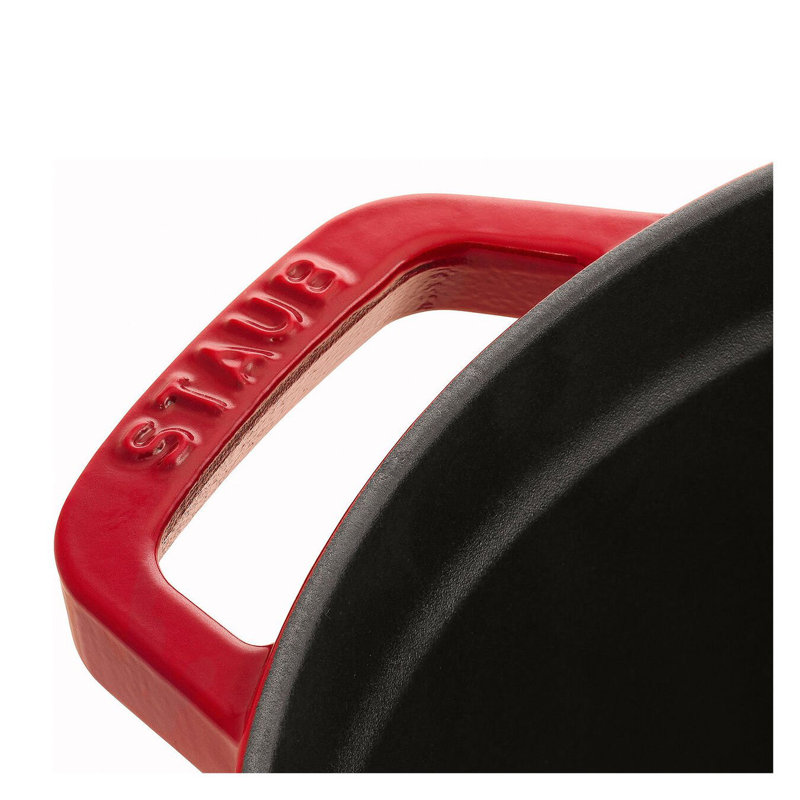 Staub Cast Iron Round Dutch Oven Hand Crafted In France, Cherry, 5.5 quarts