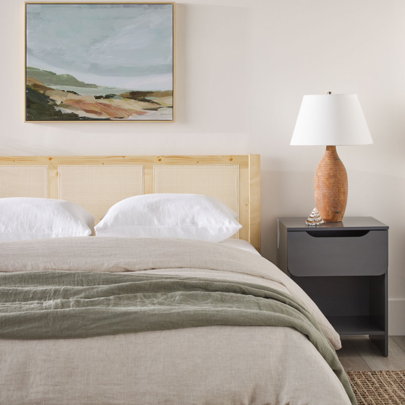 Naarden Solid Wood Platform Bed, Natural, Queen