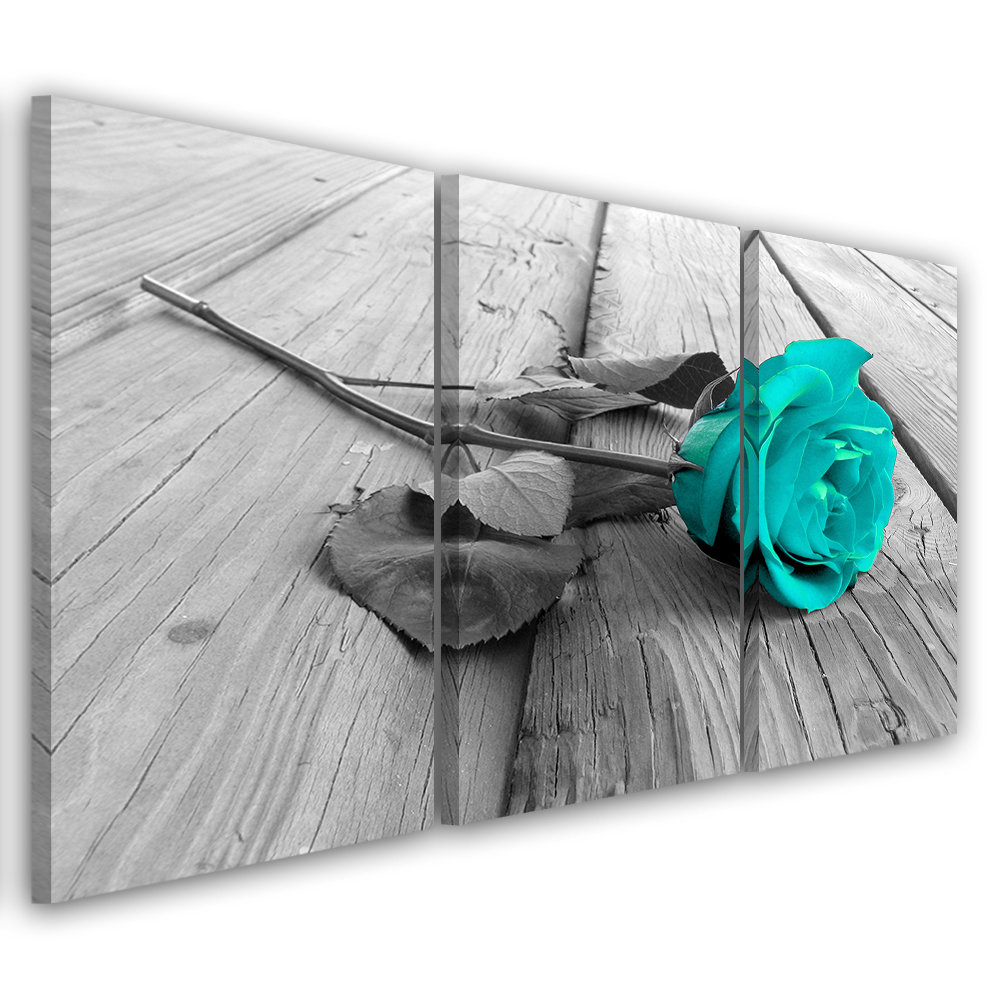 Leinwandbild Bridge Rose Flower Turquoise