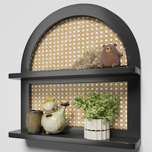 Tablette murale en bois Boho Rattan