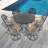 7-Piece All-Weather Cast Aluminum Dining Set, Include 6 Swivel Chairs And 47.24" Round Table With Black Frame-1162593592