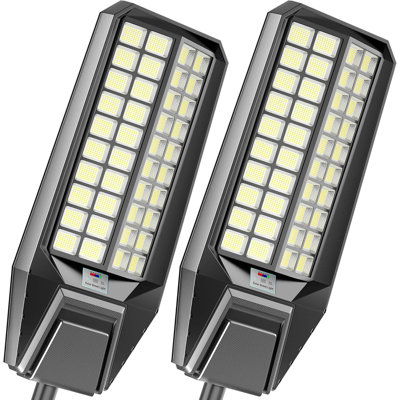Éclairage de rue solaire 9000W extérieur avec capteur de mouvement, éclairage de sécurité à DEL ultra lumineux 900000Lm pour allée, aire de stationnement, conception imperméable du crépuscule à l'aube