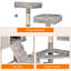 Arbre à chat et condo en fausse fourrure multi-niveaux 65 po GOOPAWS, gris foncé