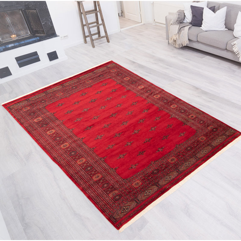 Tapis rouge foncé Finest Peshawar Bokhara 6 pi 9 po x 10 pi 0 po