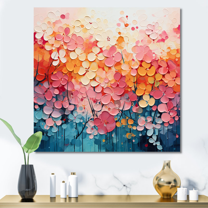 Art mural sur toile de corail, "Coral Oasis I", Toile tendue, H 36 po x l 36 po x P 1,5 po