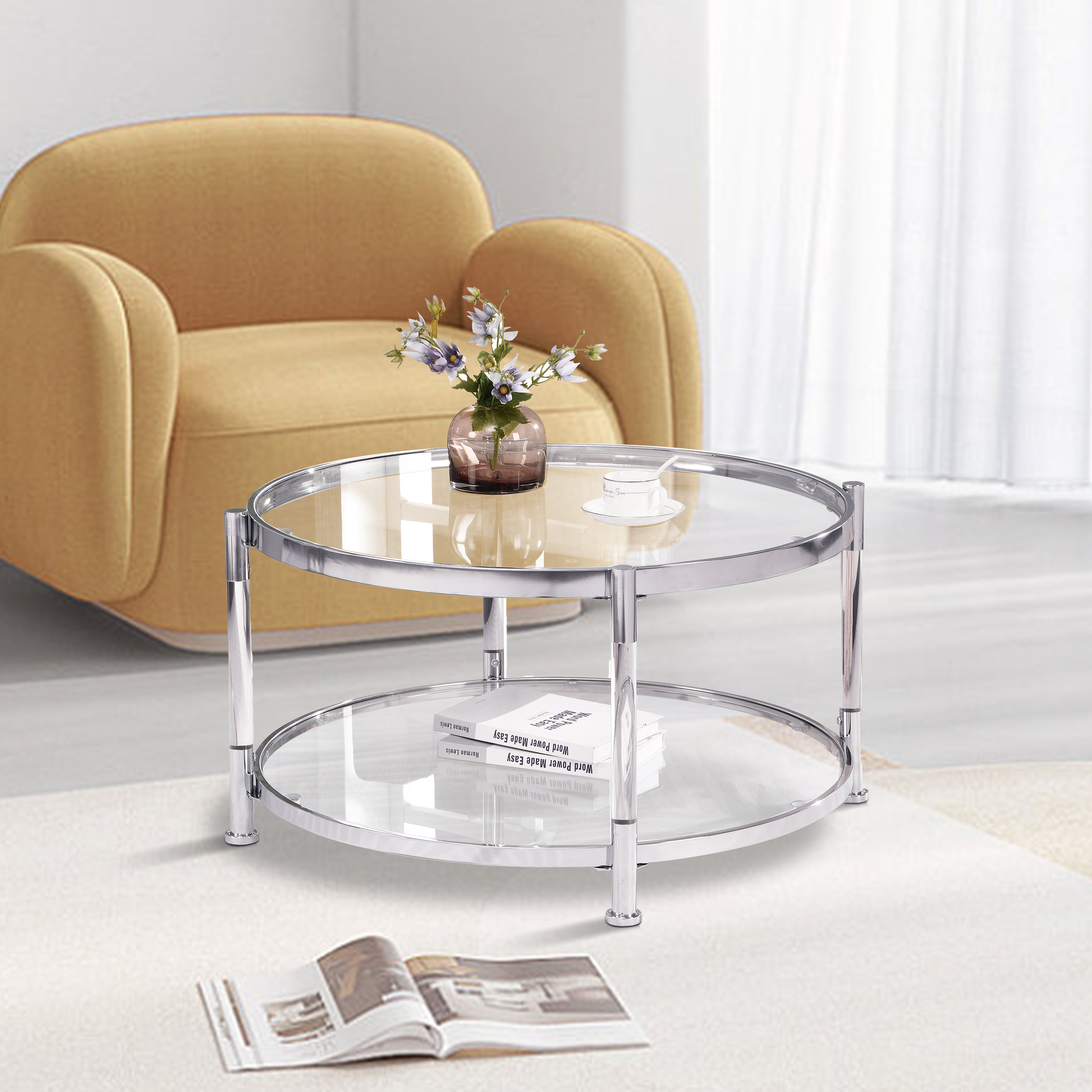 Ivy Bronx Junice Glass Top Coffee Table - Wayfair Canada