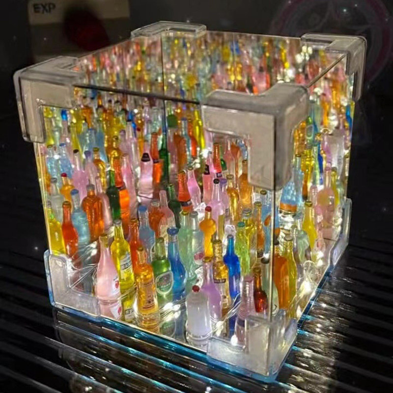 Handmades DIY Material Kit For A  Night Light Featuring A Bottle Flower Sea