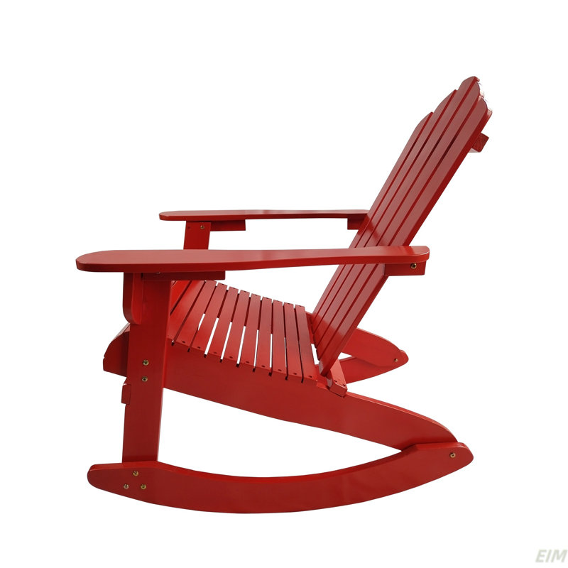 Chaise Adirondack inclinable en bois, Rouge