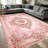1PC Rose Gold Pink Baroque Embossed Floral area rugs for Living Room, Soft and Comfortable, Suitable for all seasons, easy-to-maintain, machine washable Indoor floor mat, Under Table Farmhouse suitable for dining area, bedroom, entryway, kitchen,-129513425