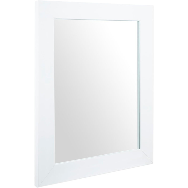 Rectangular Wall Mirror For Bathroom, Bedroom, Entryway, Living Room, 16" x 12", White