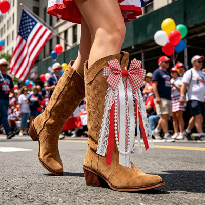 2Pcs Cowboy Boot Bows Boot Tassel Accessories Cowgirls Boot Decor For Wedding Music Festival Outfit