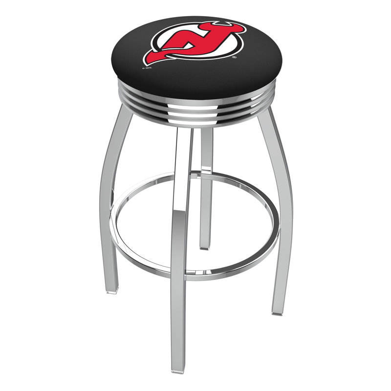 NHL Swivel Bar Stool, New Jersey Devils, Counter Stool (25" Seat Height)