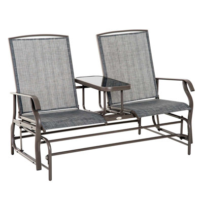Banc oscillant avec table centrale Outsunny