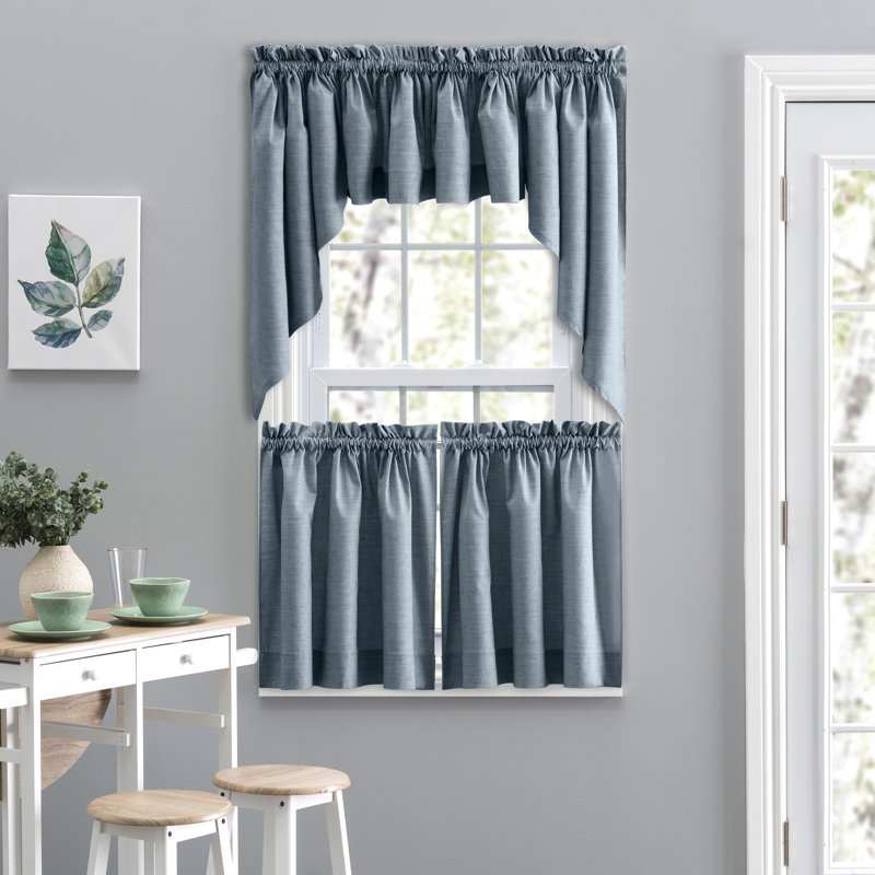 Lisa Tailored Window Valance, Dusty Blue