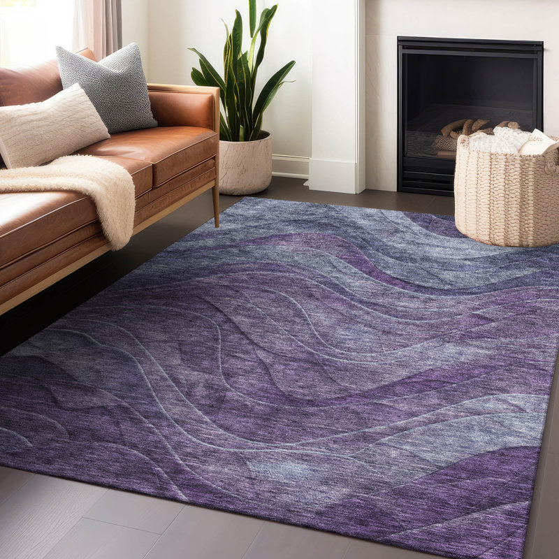 Tapis intérieur / extérieur mauve Elion , 10 pi x 14 pi