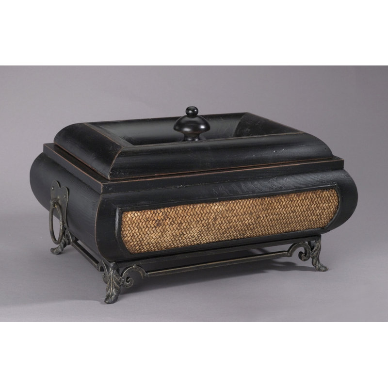 Wicker Decorative Box, 10" H x 16.5" W x 12" D