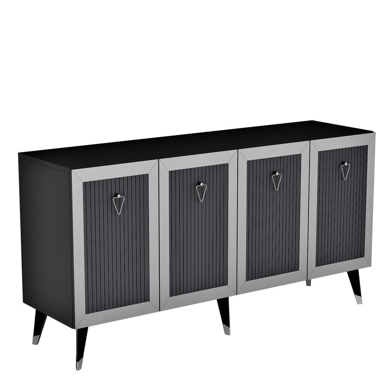 Olivia 40cm Console Table, Anthracite/Silver