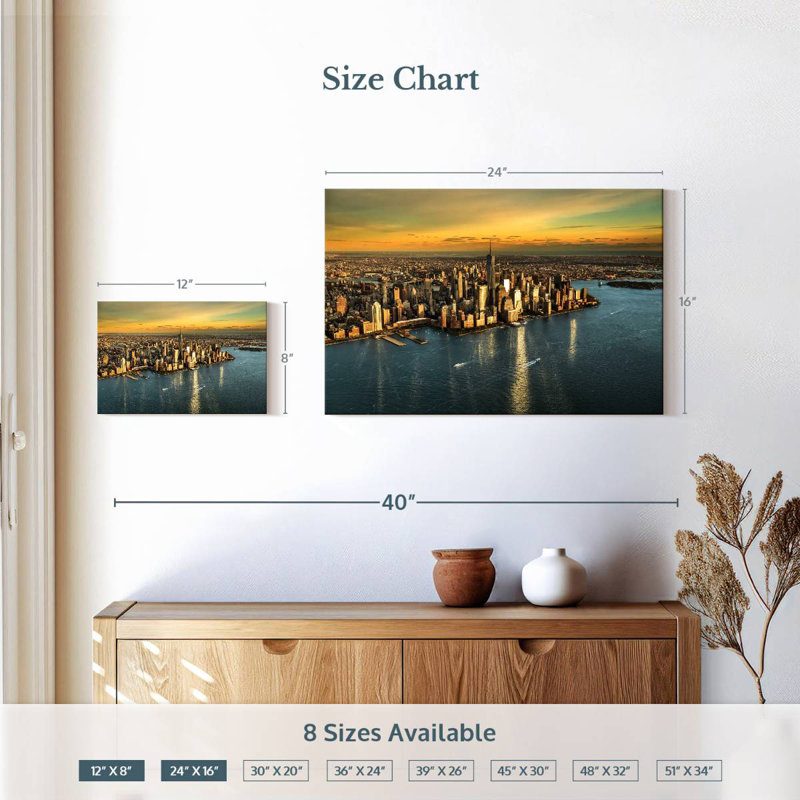 Horizon doré de Sirci Manhattan, H 16 po x l 24 po