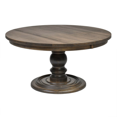 Barnaby Round Dining Table, 54", Brown Maple, Light Brown With 2 Middle Leaves