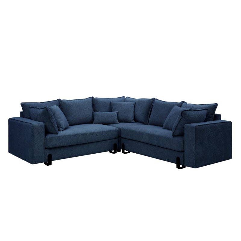 Suhasini 5 Seater Corner Sofa , Blue