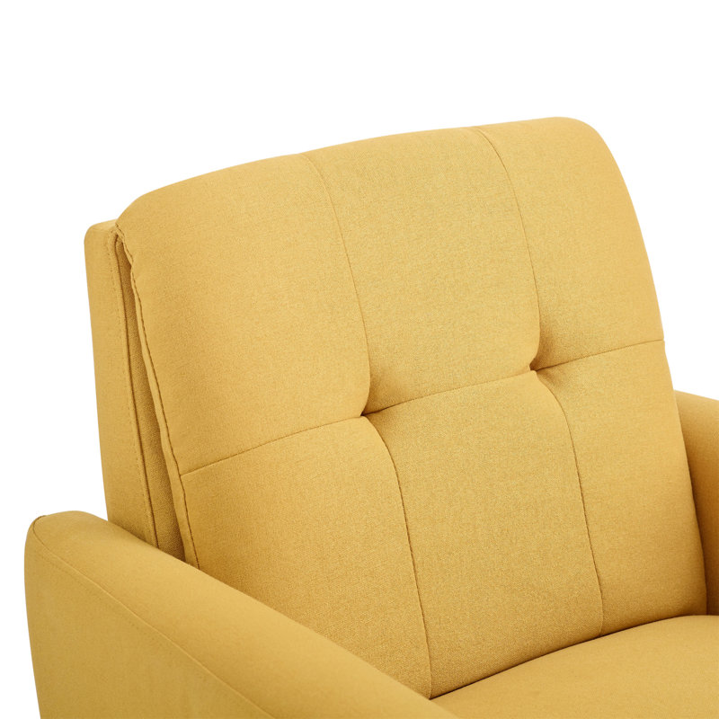 Fauteuil capitonné et rembourré (fauteuil inclus), Jaune