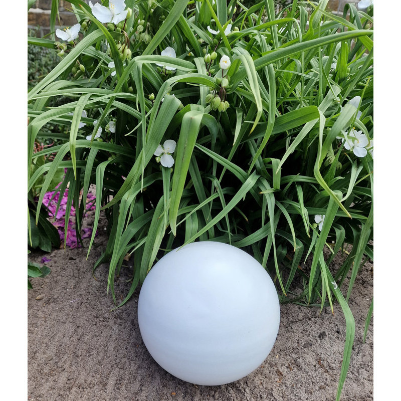 Chalyce Stainless Steel Gazing Ball, White, 20cm H x 20cm W x 20cm D