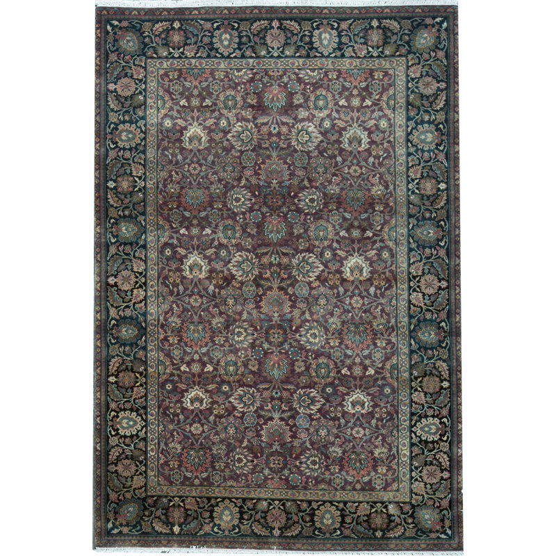 Bikaner Wool Oriental Area Rug in Red/Navy/Beige