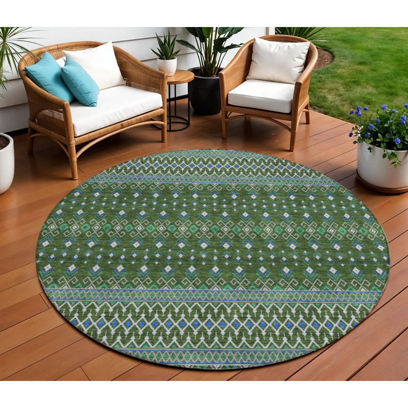 Tapis rond 8 po Tribal