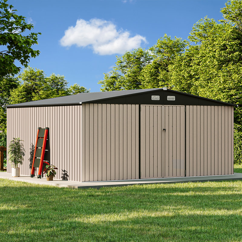 14 Ft. W X 12 Ft. D Outdoor Metal Storage Shed
