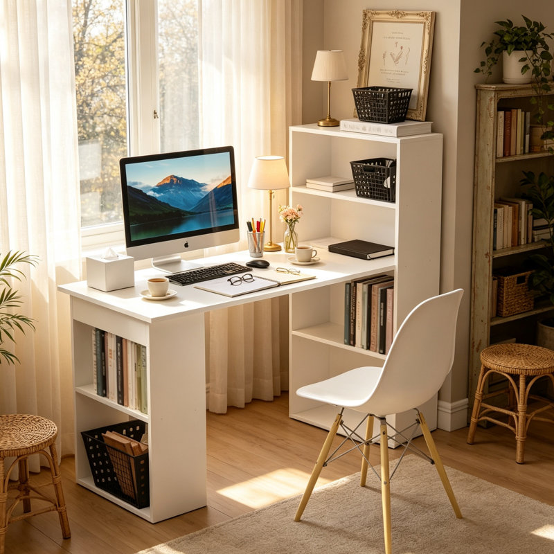Particle Board / Chipboard Computer Desk, White