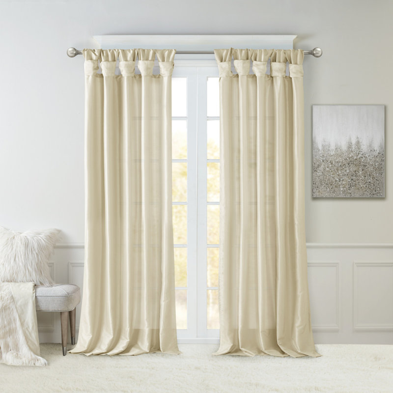 Panneau de rideau de fenêtre Twist, Champagne, L 50,11 po x L 95 po