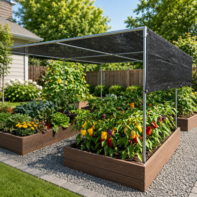 Tissu d'ombrage noir à 50% Amgo, abat-jour robuste à œillets pour serre, jardin, patio, pergola