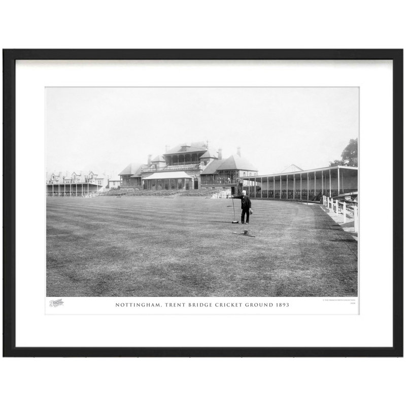 Nottingham, Trent Bridge Cricket Ground 1893 - Single Picture Frame Print, 40cm H x 50cm W x 2.3cm D