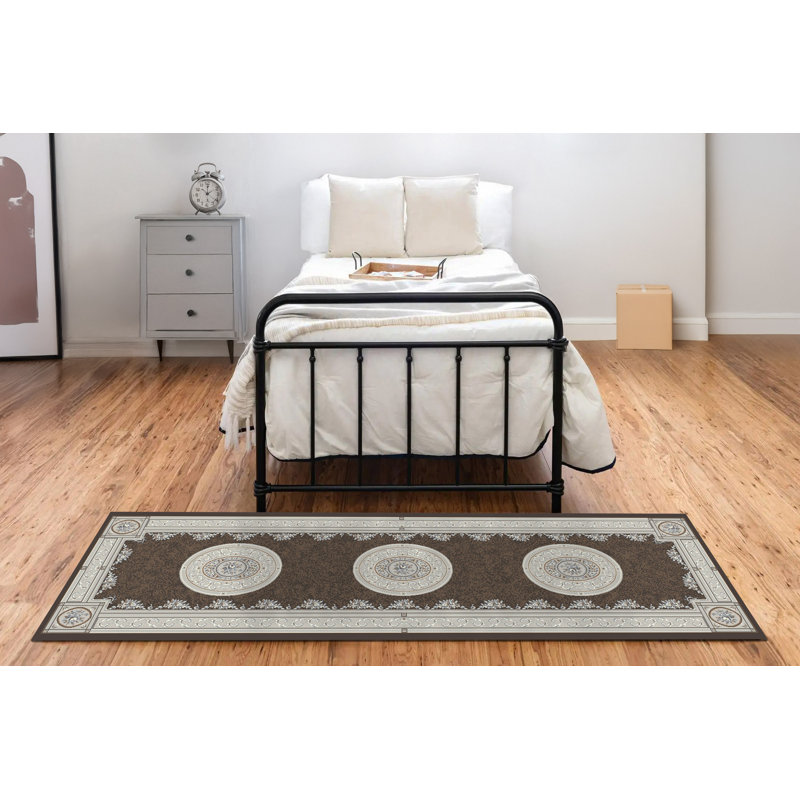 ANCIENT GARDEN 2.2X11 57226-3295 BROWN/CREAM, Runner 2'2" x 11'