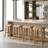 Bonita Beige Backless Leather Seat Counter Stool With Light Teakwood Frame-137135584-137135586