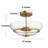3-Light Gold Semi Flush Mount in Bowl Shape with Seeded Glass