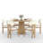 Mid Century Wooden Round Pedestal Dining Table Sets-938776556-938776558-922750556