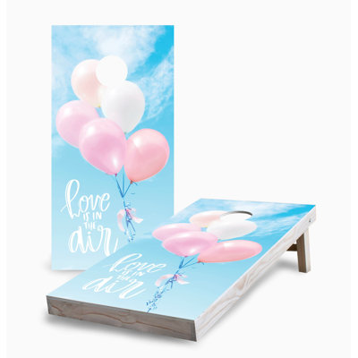 Ensemble de planche de jeu Love in the Air 2 x 4 cornhole | Comprend (2) planches (8) sacs et accessoires optionnels