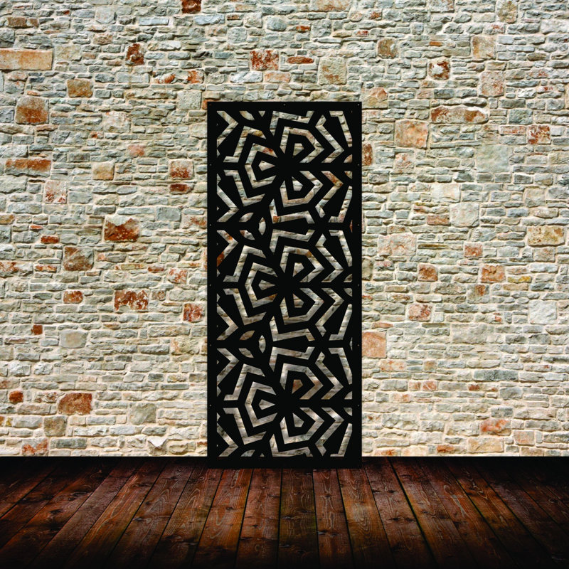 Panneau d'intimité en aluminium découpé au laser Modern Clover - art mural extérieur thermolaqué en métal, cloison décorative
