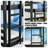Twin Over Twin Over Twin Triple Bunk Bed, Rubber Wood Frame With 2 Built-in Ladders & Guardrails, Detachable Design-33972790