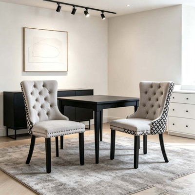 Chaises de salle à manger en velours classique